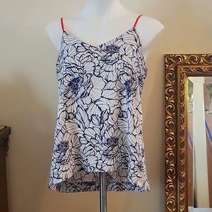 The Limited  Size M spaghetti strap dressy tank top camisole, navy & white